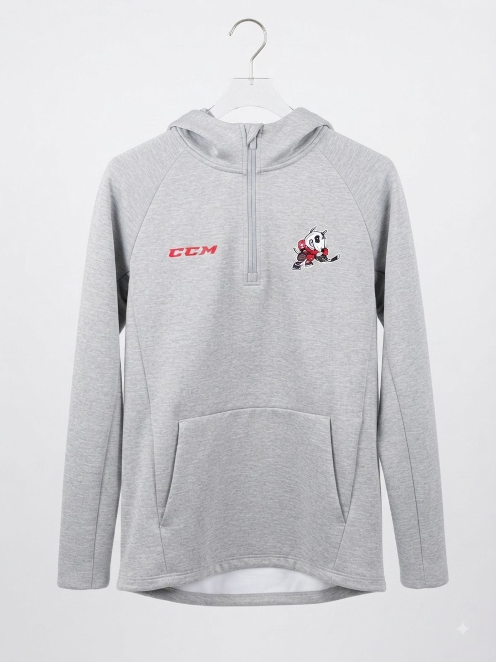 CCM Men's Grey Hooded Pullover Sweatshirt Niagara Ice Dogs